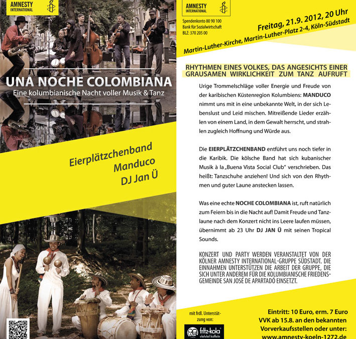 Noche Colombiana – Benefizkonzert für die Friedensgemeinde San José de Apartadó