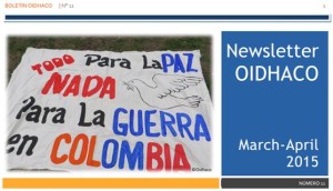 Newsletter on Colombia of the European Network oidhaco March-April