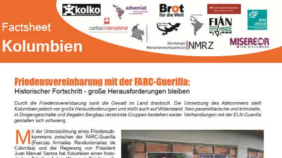 Friedensvereinbarung mit der FARC-Guerilla: Historischer Fortschritt – große Herausforderungen bleiben. Factsheet