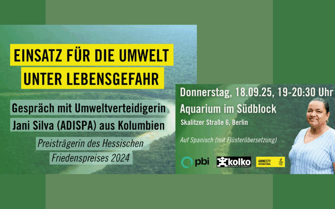 Berlin, Do, 18. September 2025 / Podiumsgespräch mit Jani Silva, Umweltverteidigerin aus der Amazonas-Region und Preisträgerin des Hessischen Friedenspreises 2024